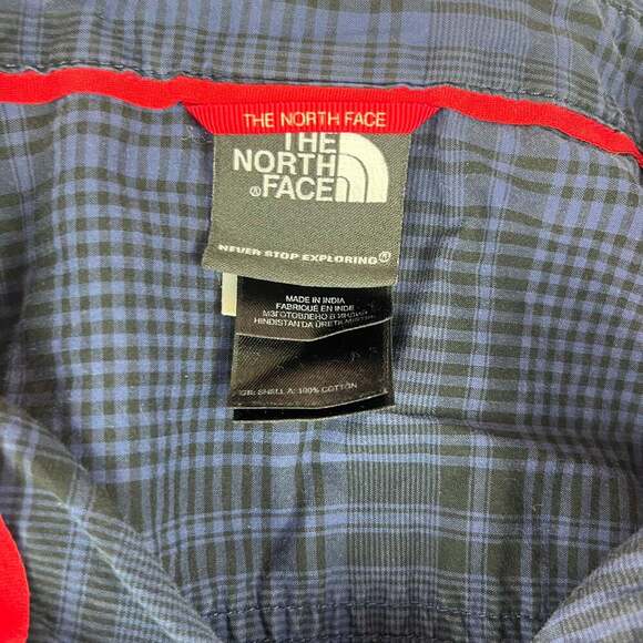 The North Face Men's Large Blue Plaid Long Sleeve Button Down Shirt Western - Picture 8 of 11